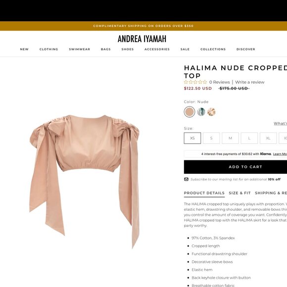 Halima Nude Cropped Top - Picture 1 of 2